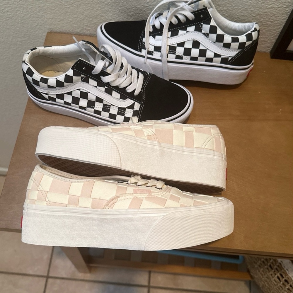 Vans Black and White Checkerboard Sneakers